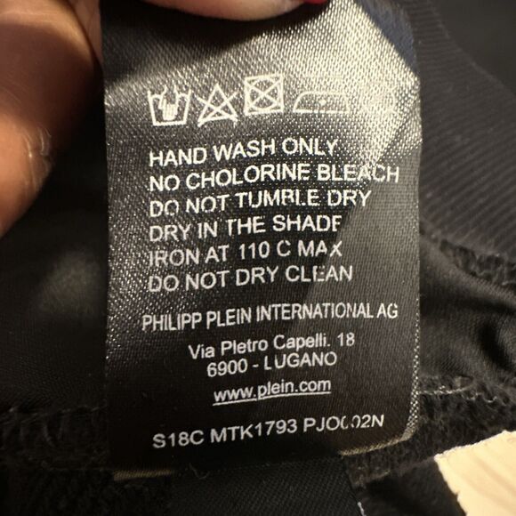 Philipp Plein Men XXL Track Jacket Mockneck Full Zip Crystal Spell out Black - Picture 9 of 14